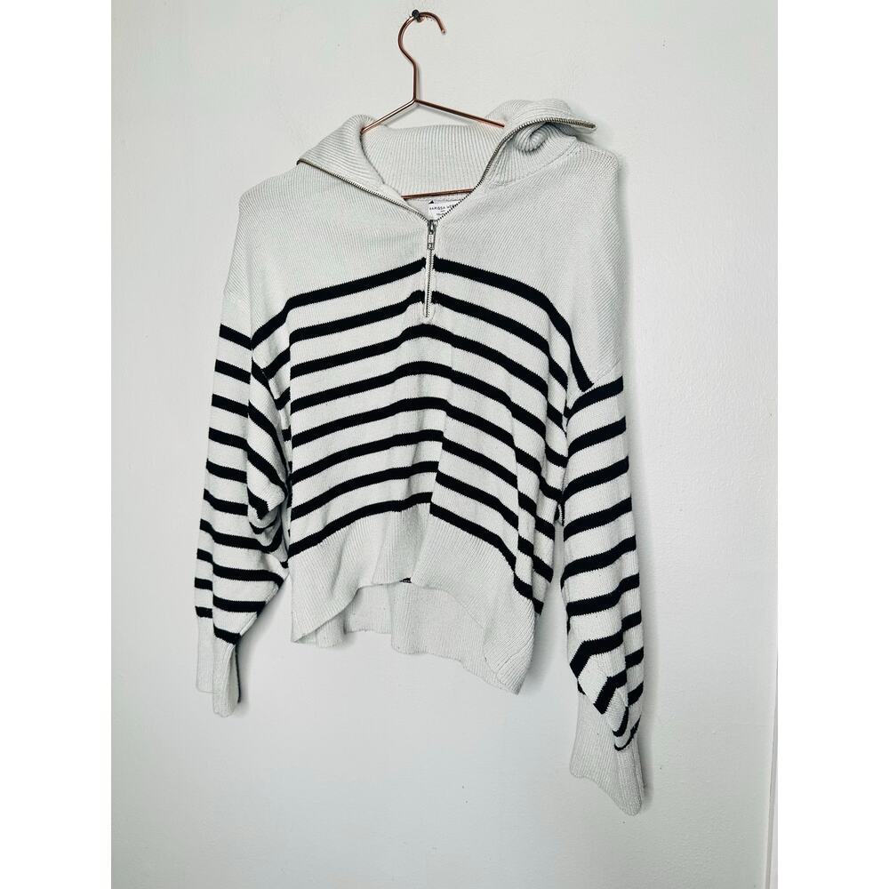 MARISSA WEBB x RTR Off-White Knit Long Sleeve Mock Neck Quarter Zip Sweater M - Picture 4 of 11